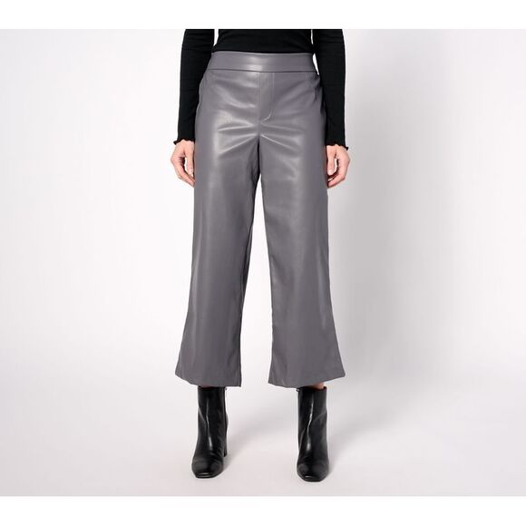LOGO by Lori Goldstein Women's Plus Sz Pants 26 Regular Faux Gray A627798 - Picture 1 of 4